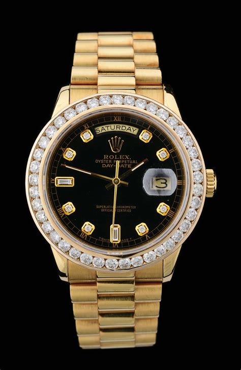 day date rolex black dial|Rolex Day-Date diamond price.